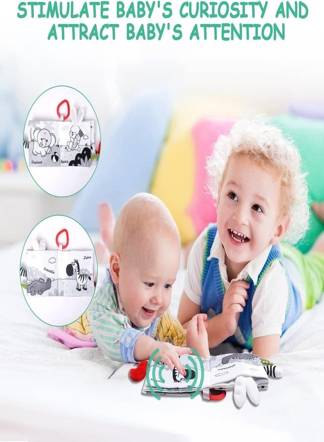 BeFunky Baby Books Toy 0-18 Months, Newborn Sensory Soft Books Toy, High Contrast Touch & Feel Crinkle Cloth Books with Squeaker, Early Development Bath Toys Gift (Animal Kingdom) - Image 3